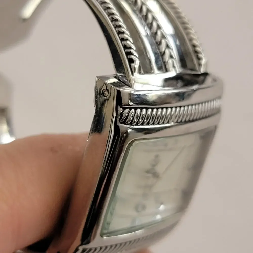 Womens Watch White Dial 33mm Silver Case Silver Bangle Bracelet Quartz Analog